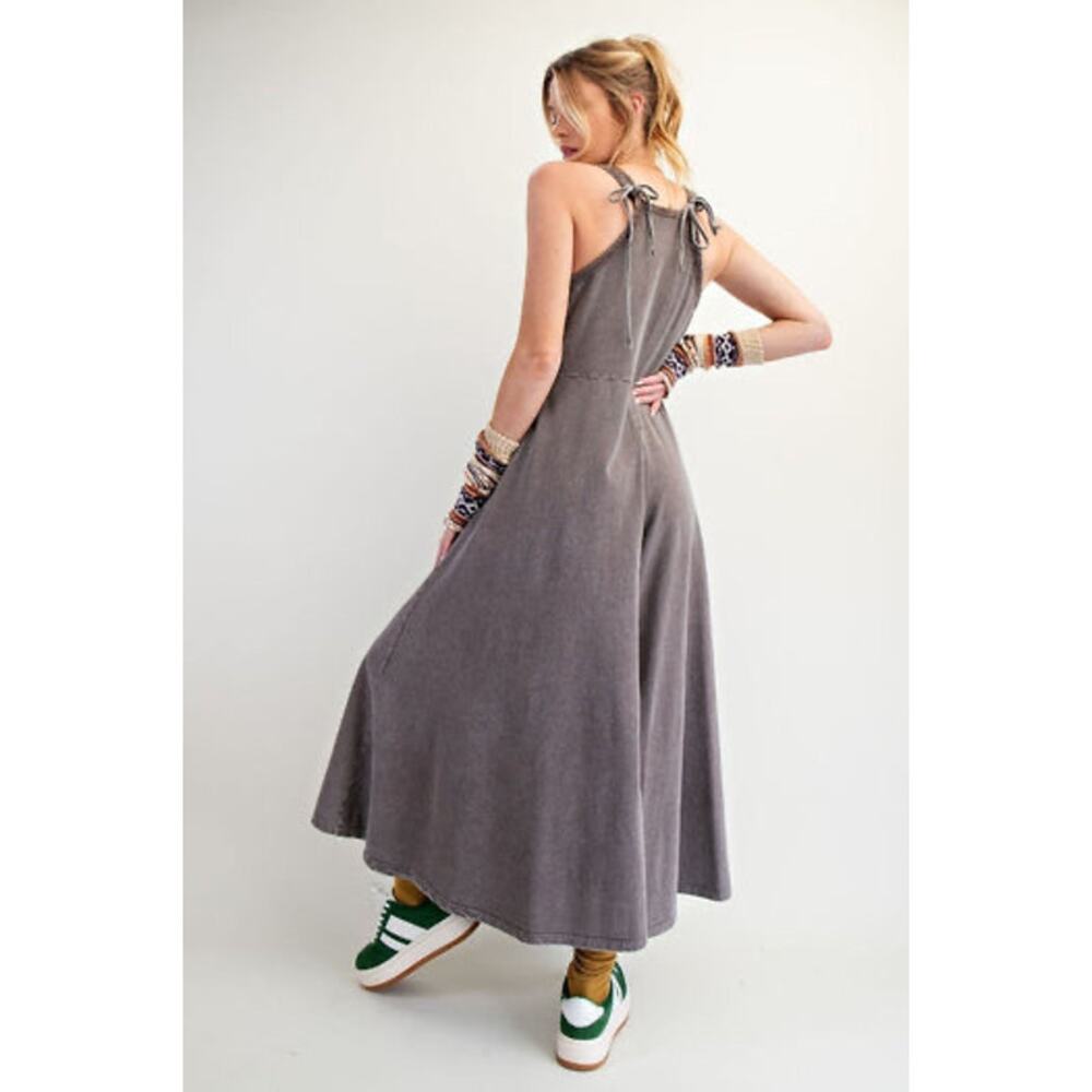 1A5***Easel Mineral washed Palazzo Leg Jumpsuit - Picture 4 of 4